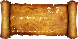 Klepp Henrietta névjegykártya